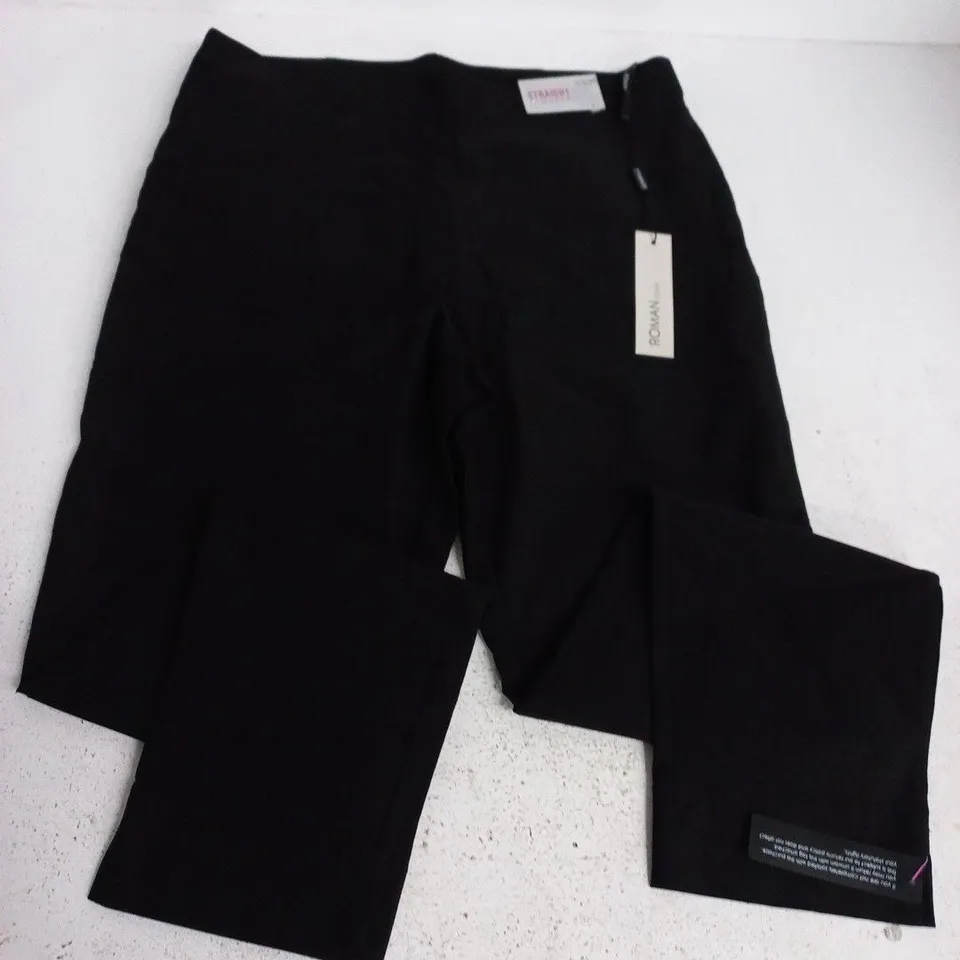 ROMAN STRAIGHT BENGALINE FI TROUSERS IN BLACK - UK 18