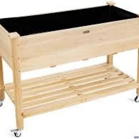 BOXED COSTWAY RAISED GARDEN BED WITH LOCKABLE WHEELS