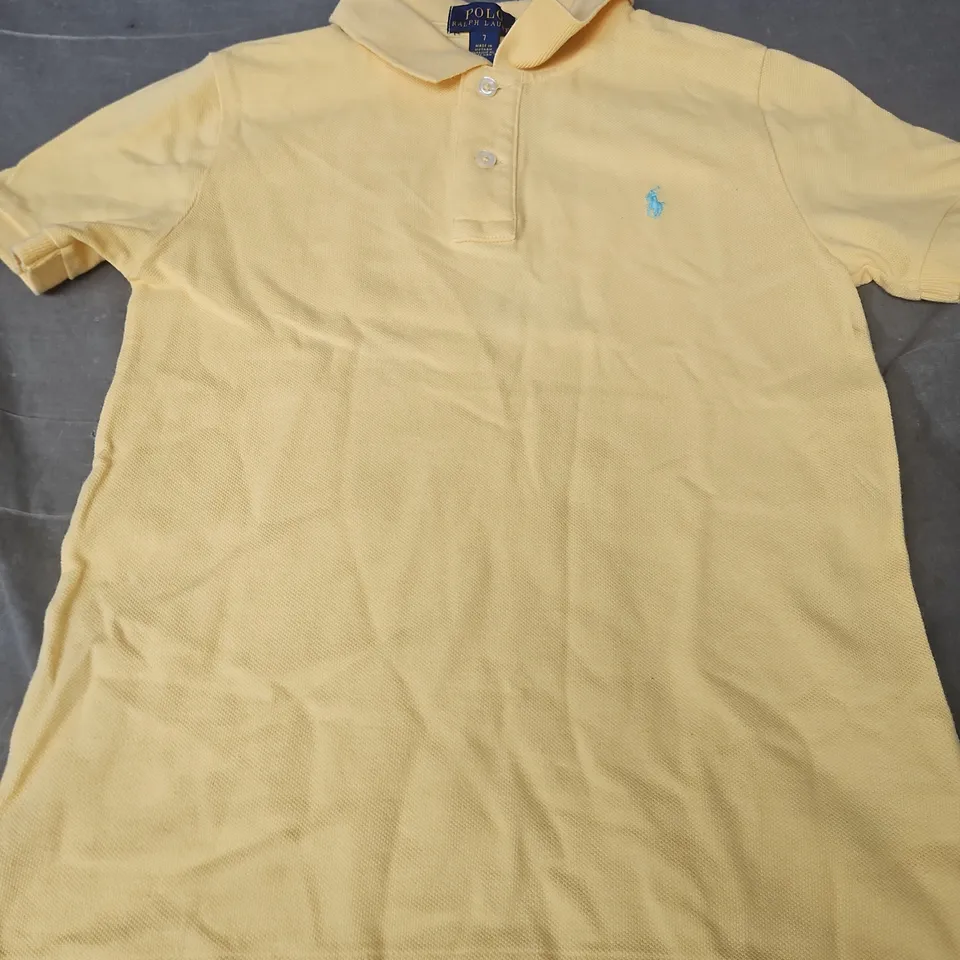 RALPH LAUREN POLO SHIRT – YELLOW, KIDS' SIZE 7