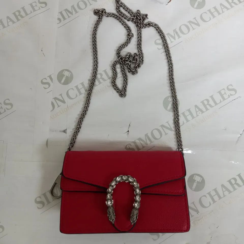 GUCCI MINI RED CLUTCH OVER THE SHOULDER BAG 