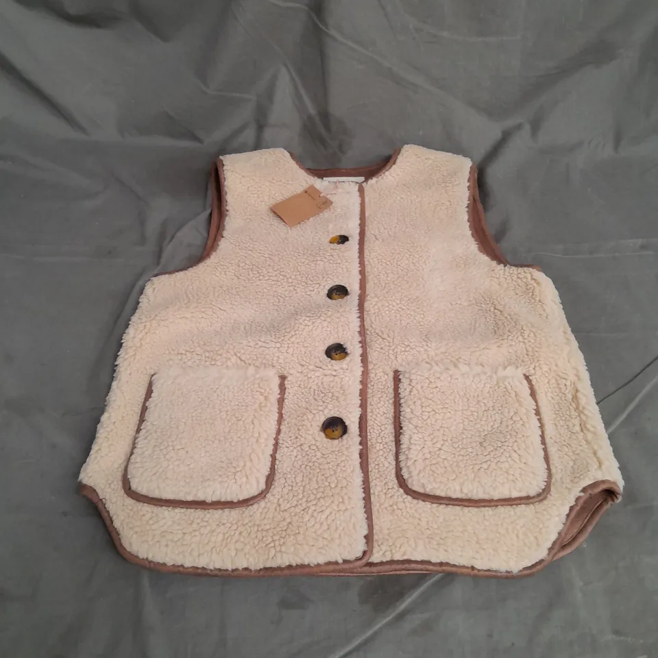 BODEN TEDDY GILET IN BEIGE BROWN SIZE 6