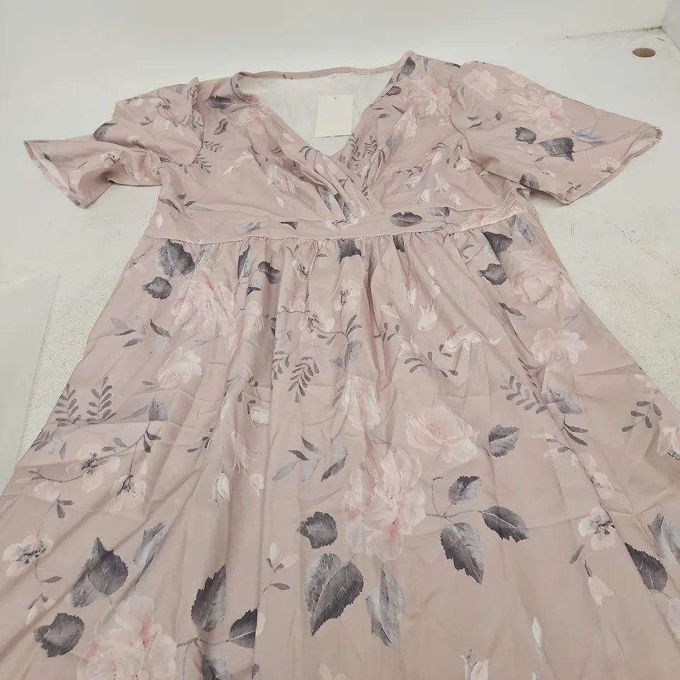 ALBA MUSE LONDON PINK FLORAL WRAP DRESS – XL