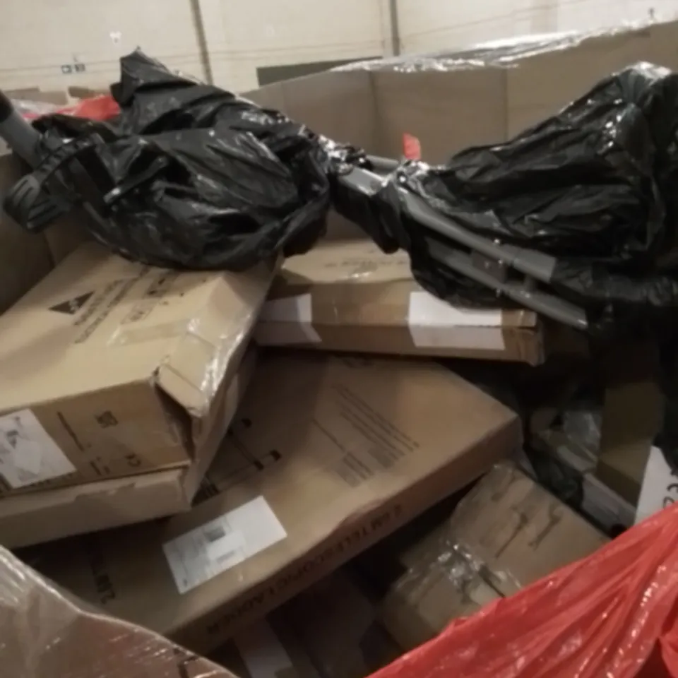 PALLET OF APPROXIMATELY ASSORTED HOUSEHOLD ITEMS TO INCLUDE PICTURE FRAMES CONVECTOR HEATERS AND EXERCISE BIKES 