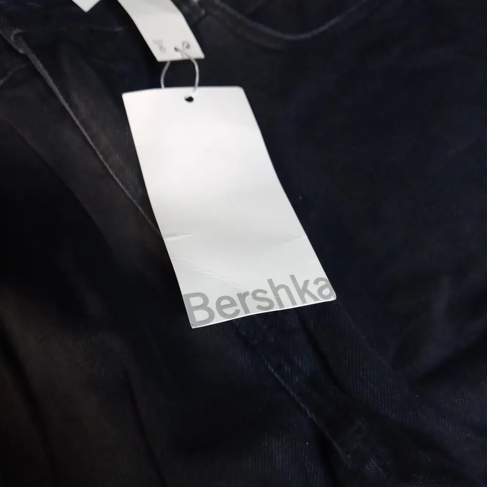 BERSHKA BLACK CARGO WIDE LEG TROUSERS - SIZE 10