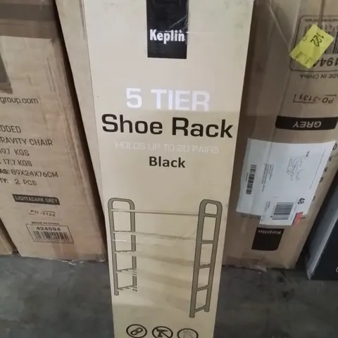 BOXED KEPLIN 5 TIER SHOE RACK -BLACK-