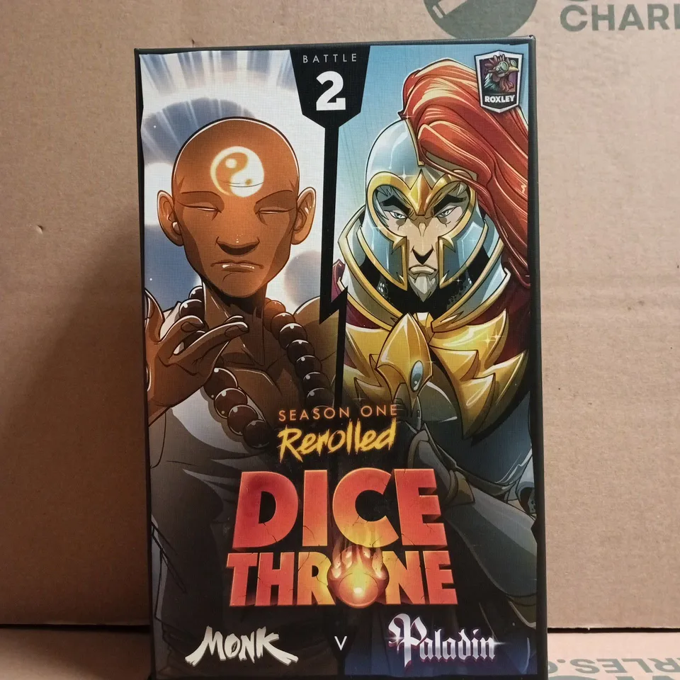 DICE THRONE: MONK V PALADIN – SEASON ONE: REROLLED BOARD GAME BOX