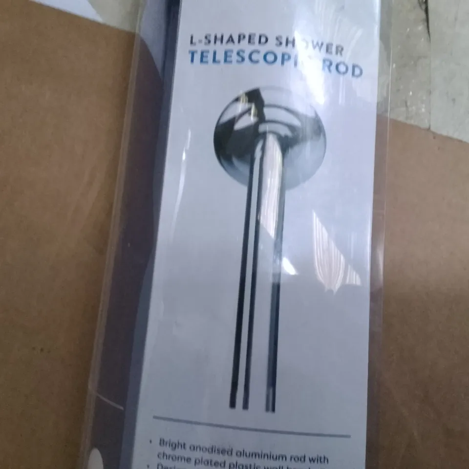 BOXED CROYDEX L-SHAPED SHOWER TELESCOPIC ROD
