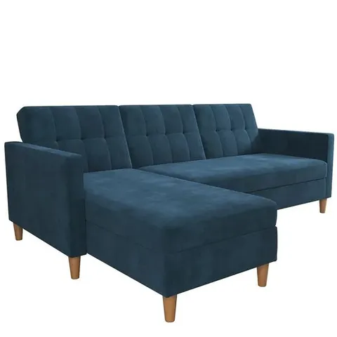 BOXED HARTFORD CORNER SOFA BED CHAISE WITH STORAGE - BLUE (2 BOXES)