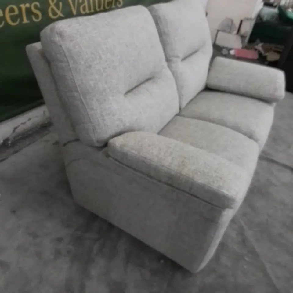 DESIGNER G PLAN MADE SEATTLE AROLA SAND FABRIC TWO SEATER SOFA