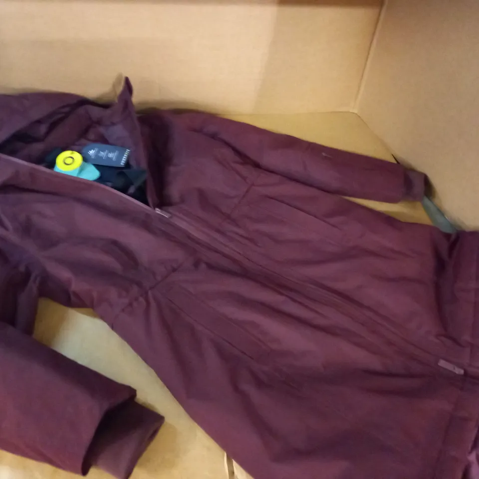 GOODMOVE LONGLINE PLUM WATERPROOF COAT - UK 10