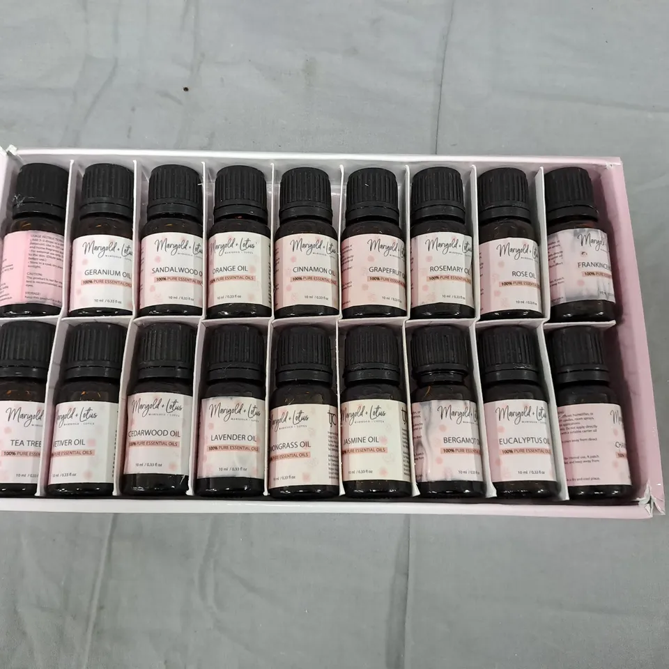 Margold + Lotus Aroma Essential Oils Set – 18 x 10ml