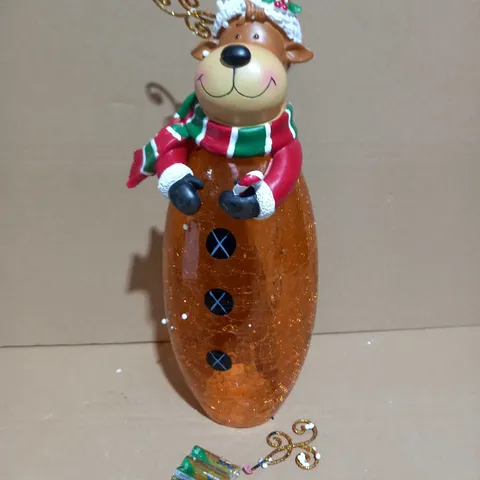 FESTIVE PRE-LIT LARGE GLASS CHRISTMAS CHARACTER - REINDEER