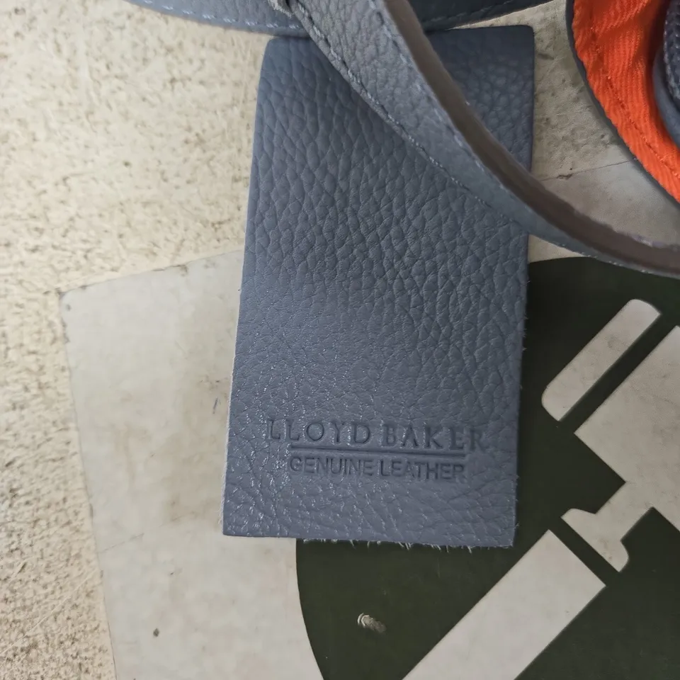 LLOYD BAKER BLUE-GREY LEATHER CROSSBODY BAG