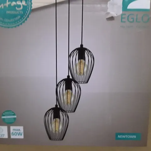 BOXED ERWON 3-LIGHT BLACK CLUSTER PENDANT