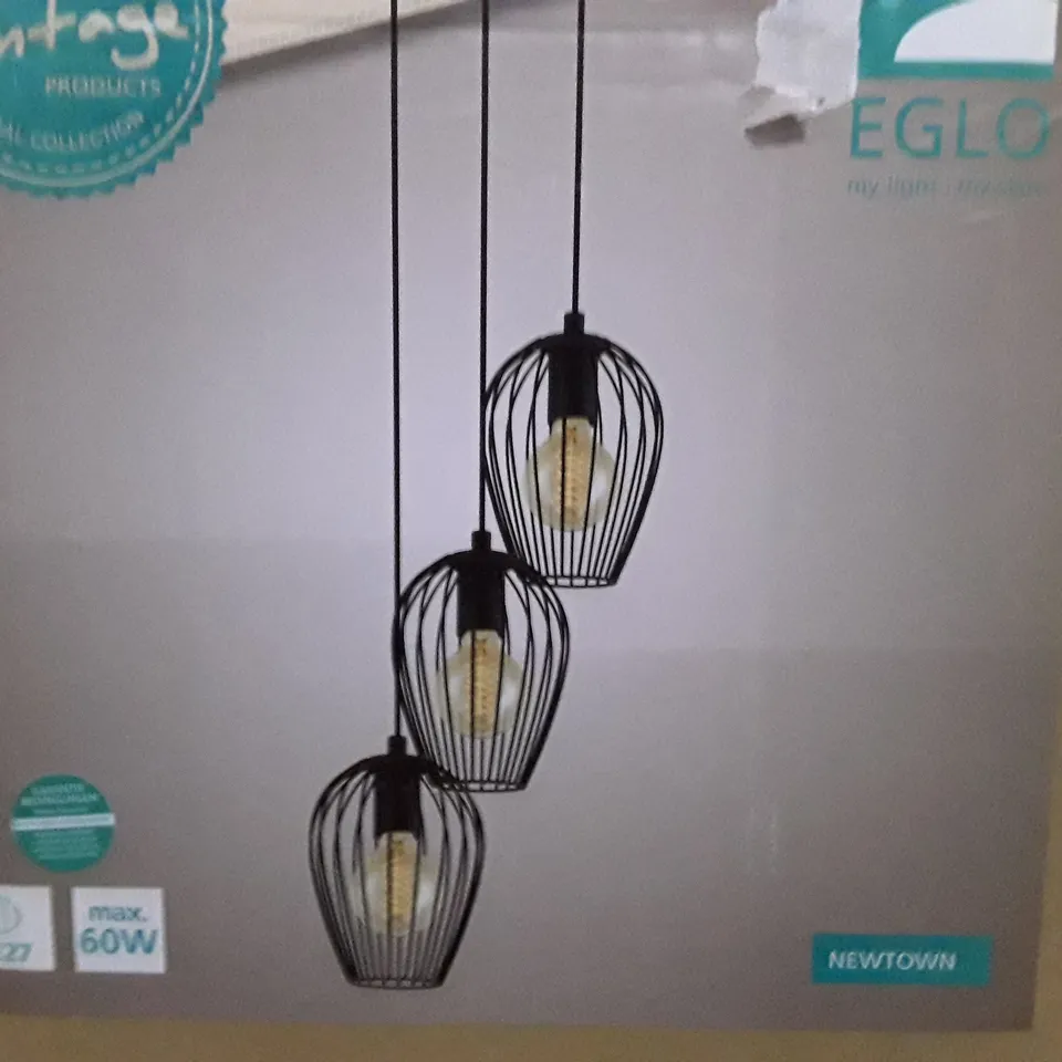 BOXED ERWON 3-LIGHT BLACK CLUSTER PENDANT 