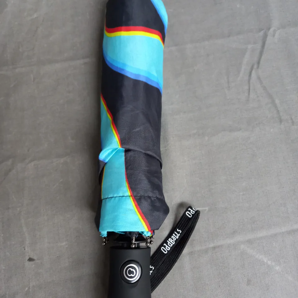 ODDBALLS POP UMBRELLA IN BLACK/TURQUOISE