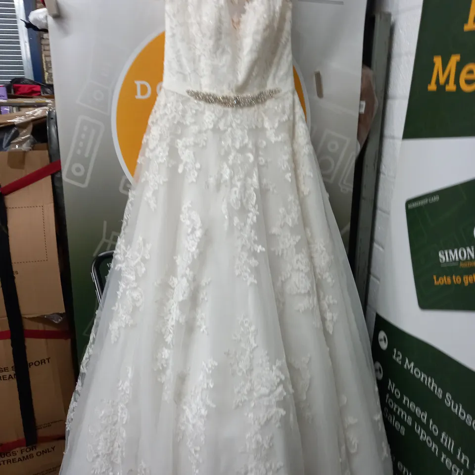 STELLA YORK EMBELLISHED WEDDING DRESS - UK 14