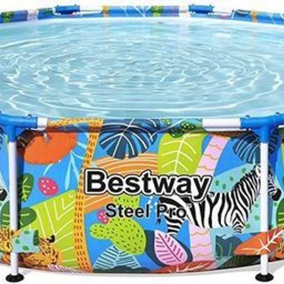 BOXED BESTWAY SWIMMING POOLS/METAL FRAME ROUND POOLS/STEEL PRO ANIMAL LOOK METAL FRAME ROUND POOL