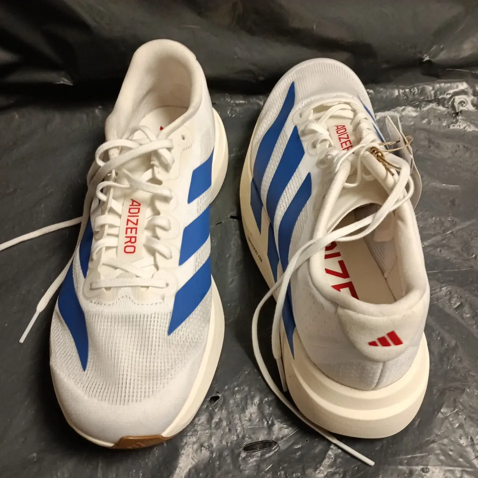 UNBOXED ADIDAS ADIZERO EVO TRAINERS IN WHITE - UK 9