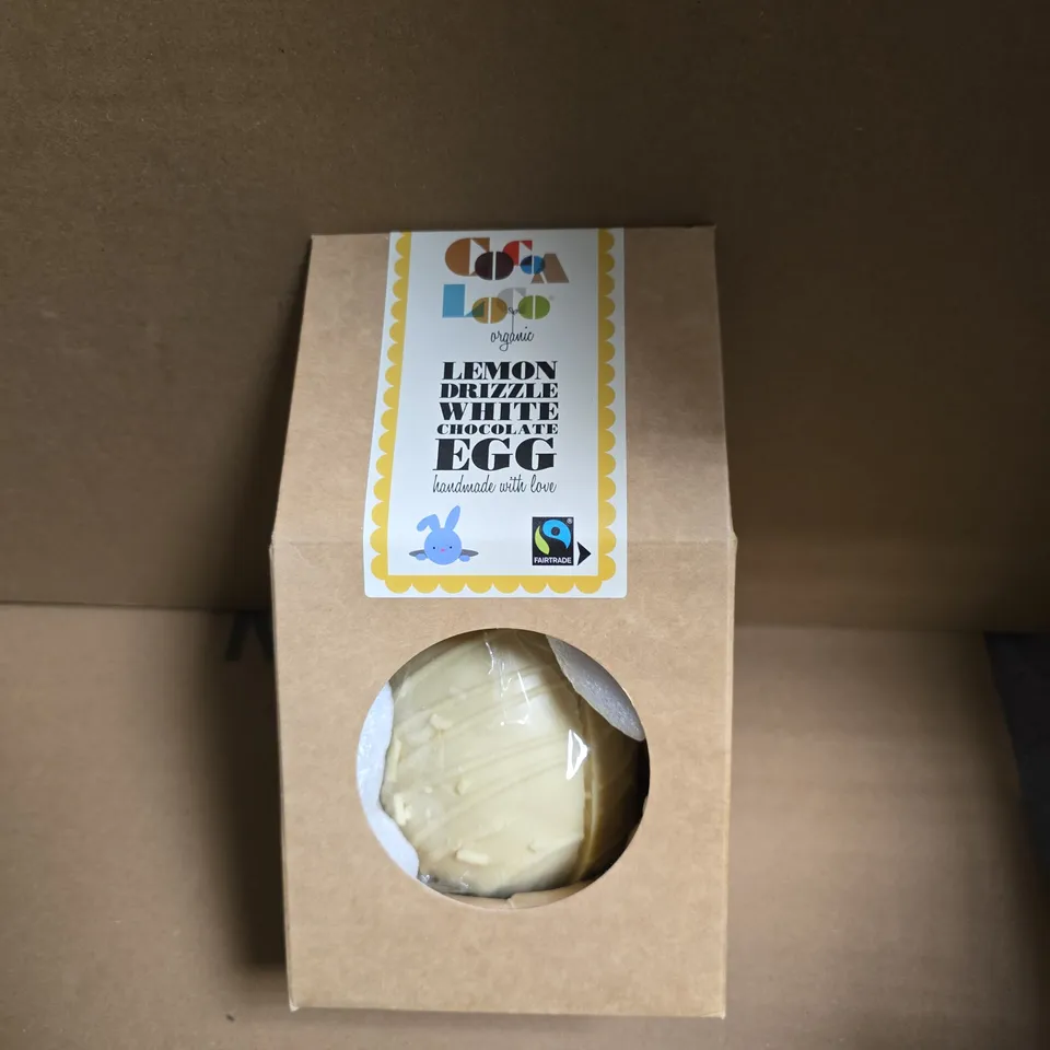 COCOA LOVE ORGANIC LEMON DRIZZLE WHITE CHOCOLATE EGG – HANDMADE (FAIRTRADE)