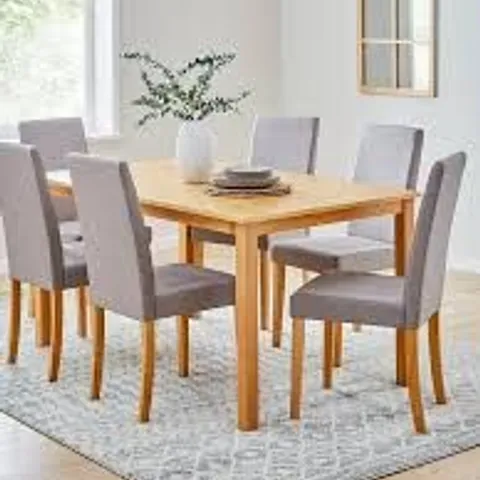 BOXED GRADE 1 PRIMO 150CM DINING SET WITH 6 CHAIRS- GREY (3 BOXES)