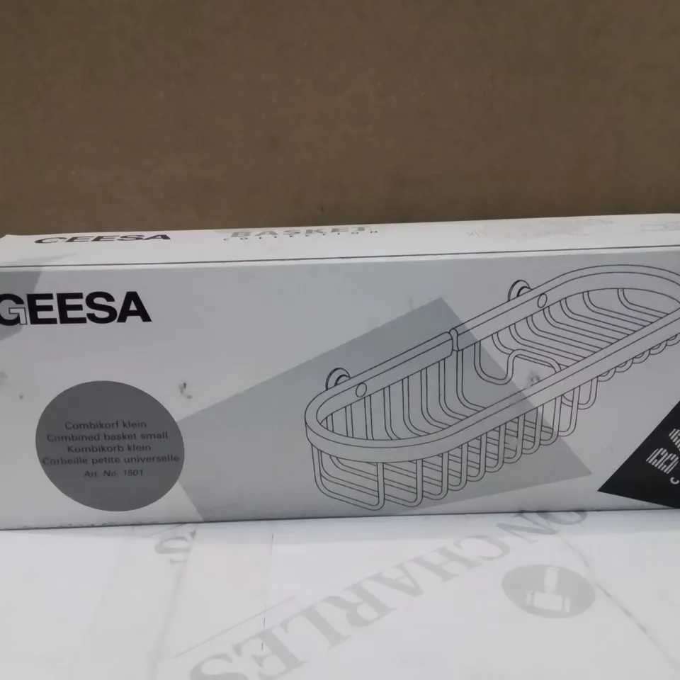 BOXED GEESA SMALL COMBINATION CHROME SHOWER BASKET