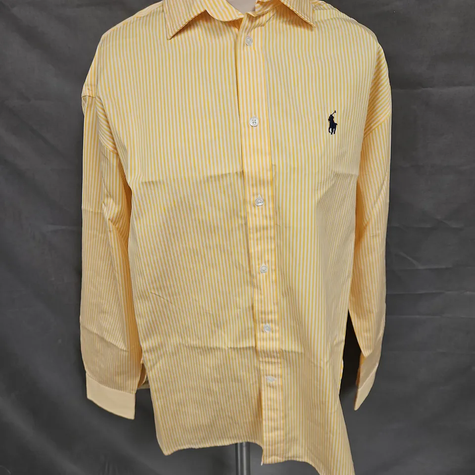 POLO RALPH LAUREN RELAXED FIT SHIRT IN YELLOW STRIPE SIZE M
