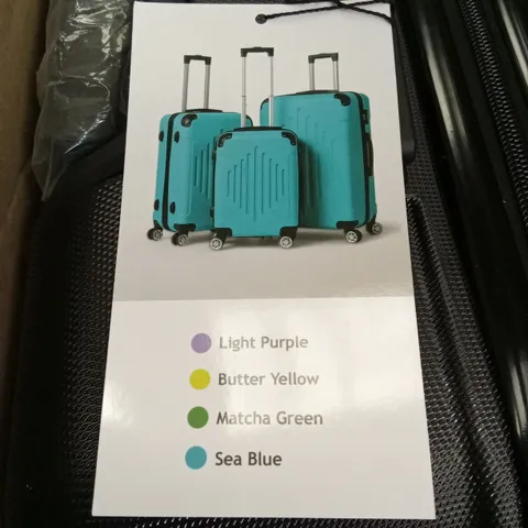 BOXED ROCK LUGGAGE 3 PIECE HARDSHELL SUITCASES