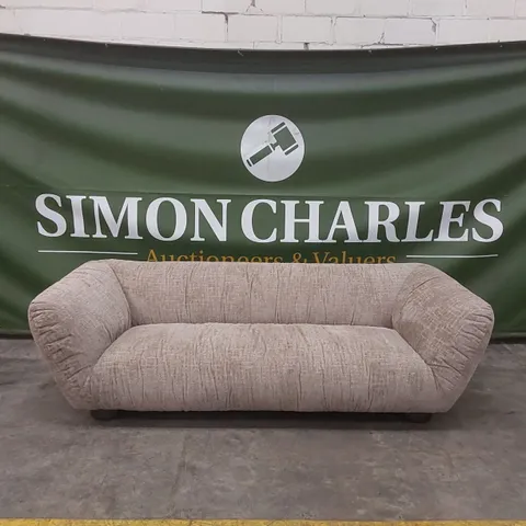 QUALITY DESIGNER ROCHE 4 SEATER OMBRA FABRIC SOFA - BEIGE 