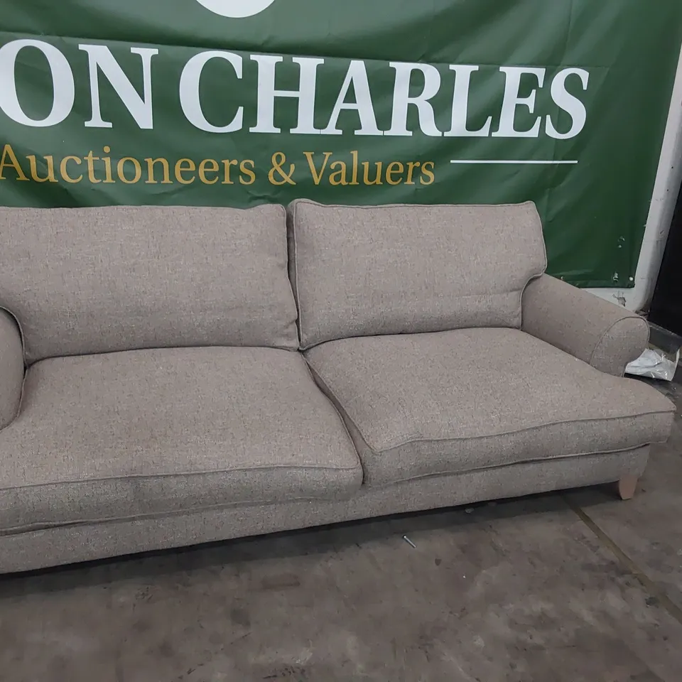QUALITY BRITISH DESIGNER LOUNGE Co. FOUR SEATER SOFA BEIGE FABRIC