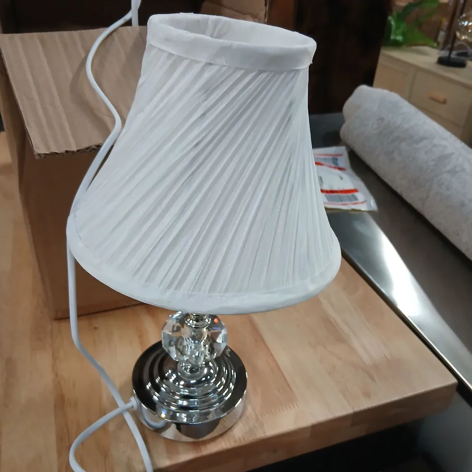 PAIR OF GOMES 31CM SILVER TABLE LAMPS