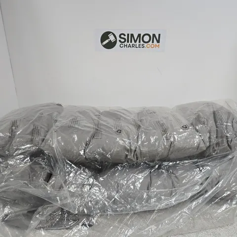 GREY FABRIC FURNITURE FLOOR CUSHION IN PLASTIC WRAP 