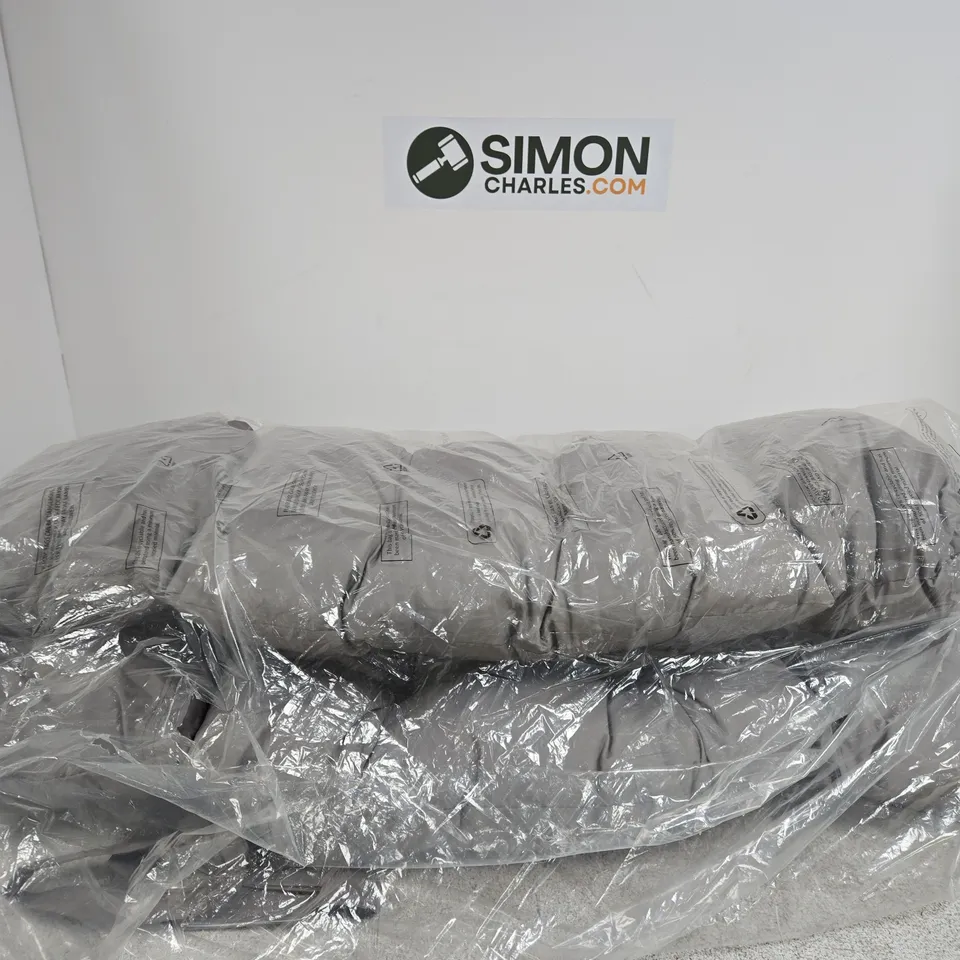 GREY FABRIC FURNITURE FLOOR CUSHION IN PLASTIC WRAP 