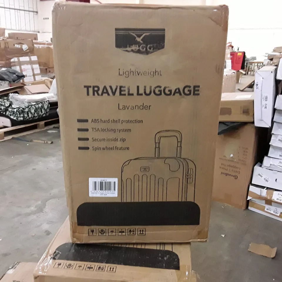 BOXED LUGG JET LIGHT WEIGHT TRAVEL LUGGAGE SUITCASE- LAVENDER 