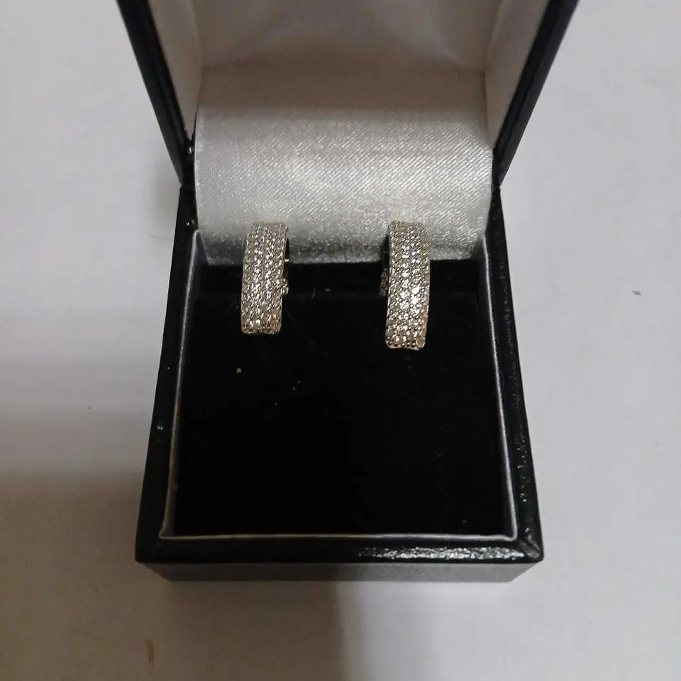 DIAMONIQUE 2CT TW OVAL HOOP EARRINGS STERLING SILVER 