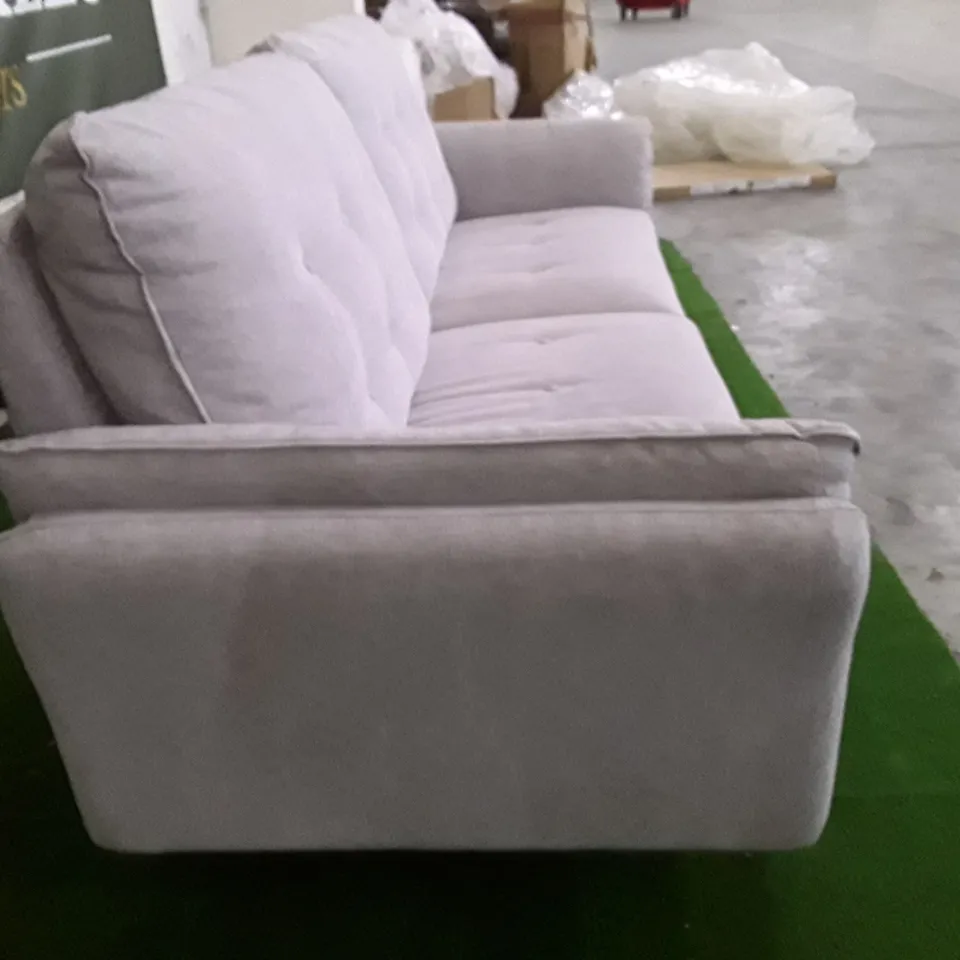 QUALITY ITALIAN DESIGNER BOLZANO 3 SEATER ELECTRIC RECLINER SOFA - LIGHT GREY FABRIC