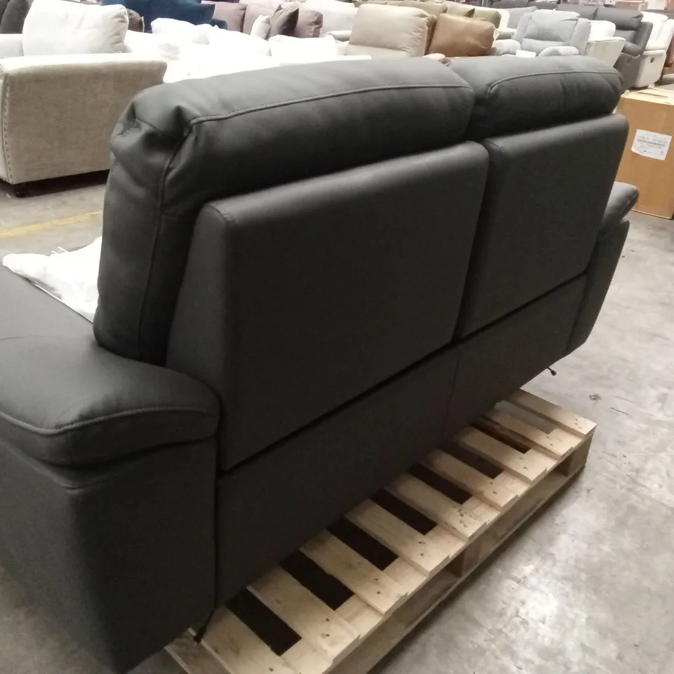 PAVILION 2 SEATER LEATHER/FAUX LEATHER POWER RECLINER SOFA - CHARCOAL RRP £949