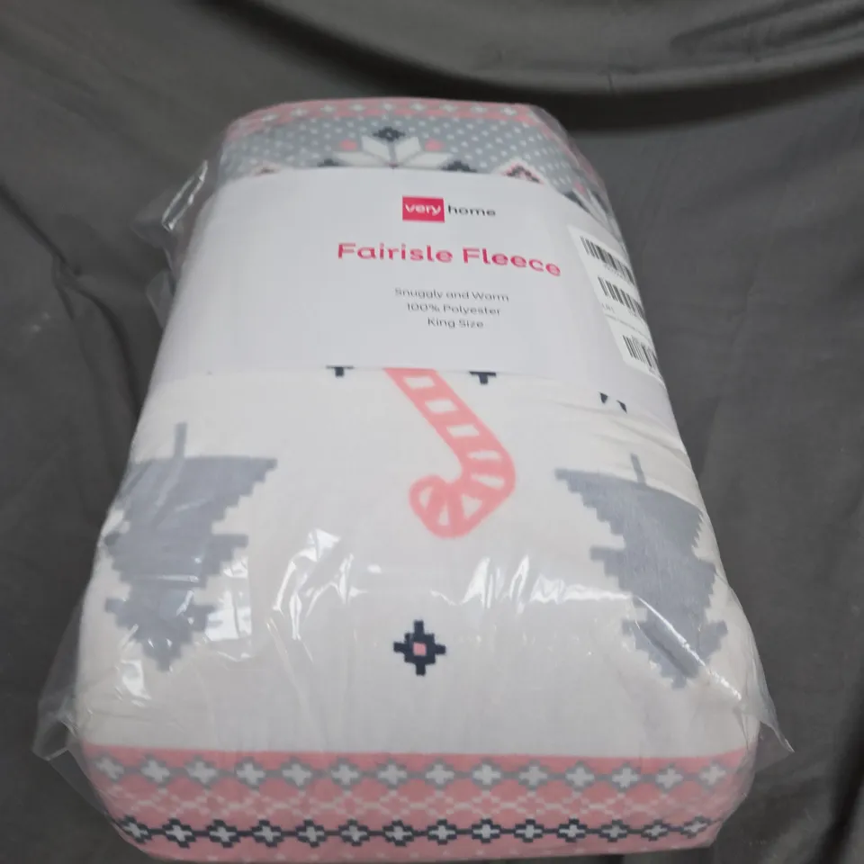 VERY HOME FAIRISLE FLEECE DUVET SET - KING  RRP £35