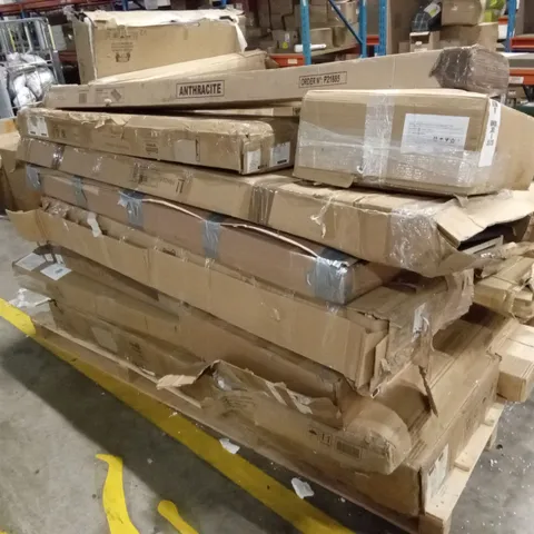 PALLET OF ASSORTED INCOMPLETE DESIGNER FURNITURE PARTS AND PIECES 