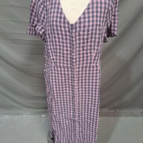 WHITE STUFF IVY LINEN MIDI DRESS IN PINK MULTI SIZE 16