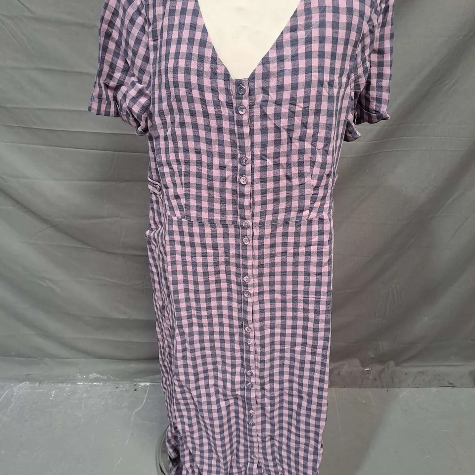 WHITE STUFF IVY LINEN MIDI DRESS IN PINK MULTI SIZE 16