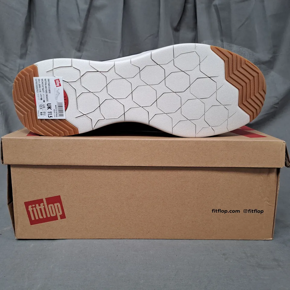 BOXED PAIR OF FITFLOP SNEAKERS IN NAVY UK SIZE 11.5