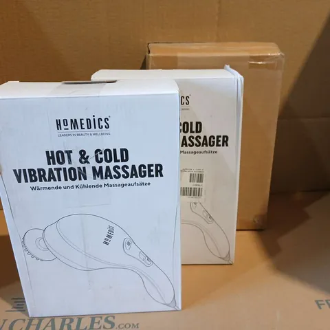 LOT OF 3 BOXED HOMEDICS HOT & COLD VIBRATION MASSAGERS