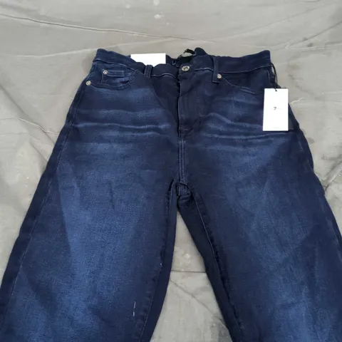 7 FOR ALL MANKIND WOMEN'S HIGH-WAISTED SKINNY JEANS – SIZE 29, DARK INDIGO