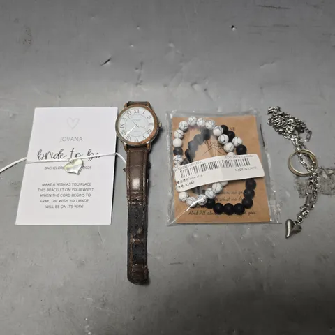 APPROXIMATELY 15 ASSORTED JEWELLERY ITEMS TO INCLUDE - WATCH , RINGS , NECKLACE ETC