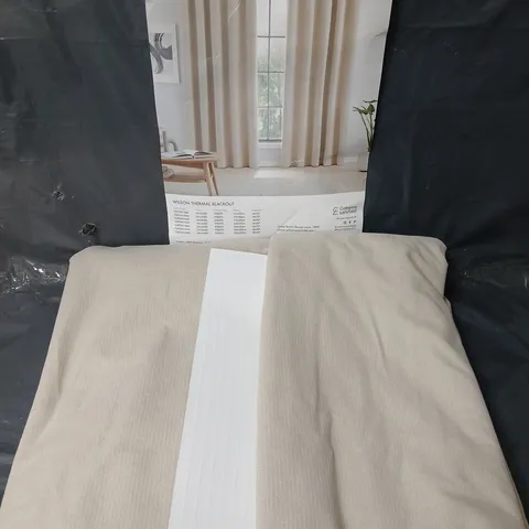 CATHERINE LANSFIELD WILSON THERMAL BLACKOUT EYELET CURTAINS - BEIGE - 66" X 72"