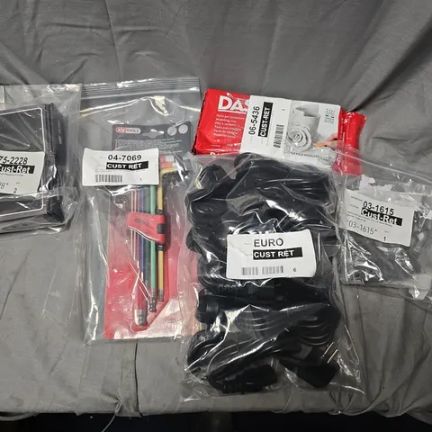 APPROXIMATELY 20 ASSORTED ITEMS TO INCLUDE AIR DRYING MODELING CLAY, BLACK BINDING SLEEVES, RASPBERRY PI CASE, ETC - COLLECTION ONLY