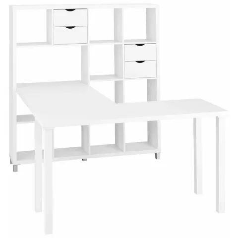 BOXED WILEY L-SHAPE DESK COLOUR WHITE (3 BOXES)