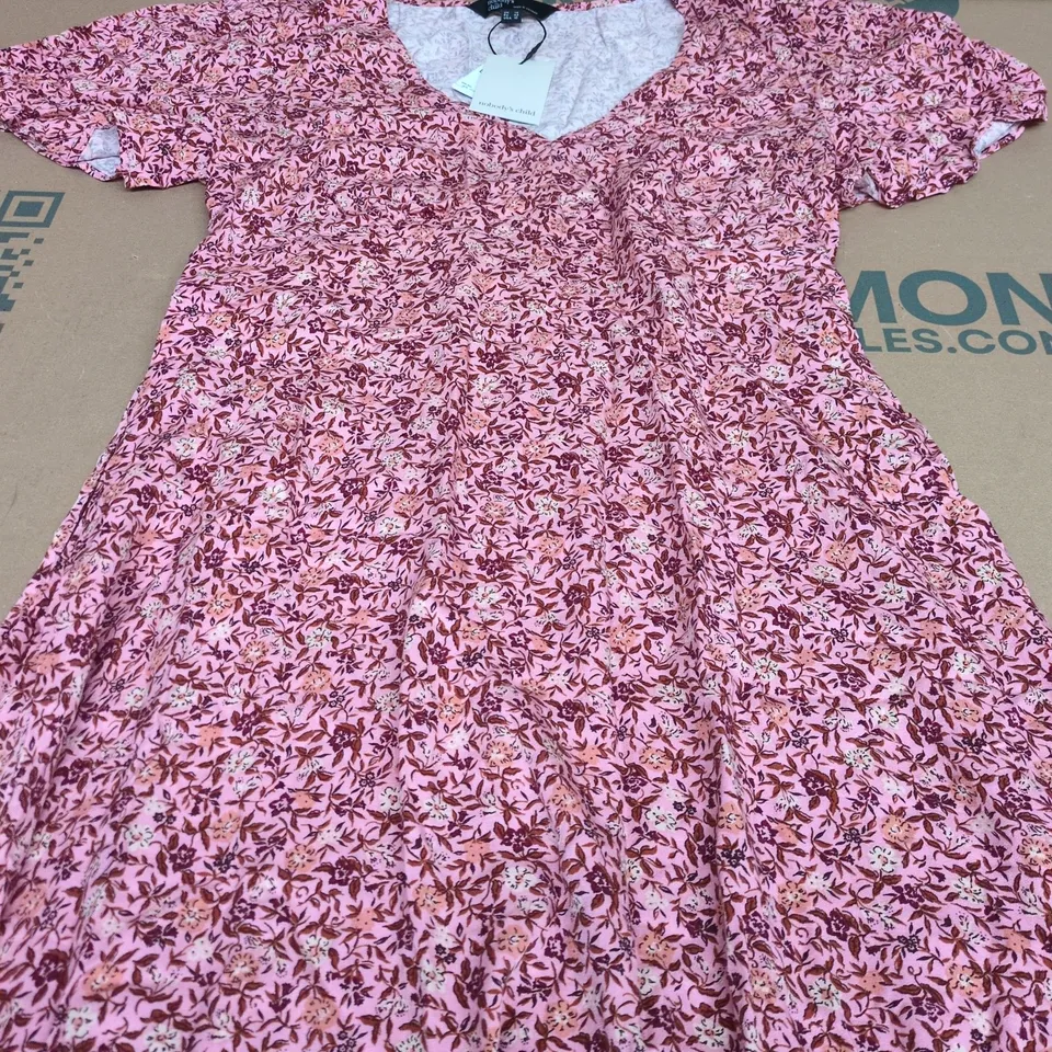 NOBODY'S CHILD ATLAS MIDI DRESS – UK 14 – PINK FLORAL
