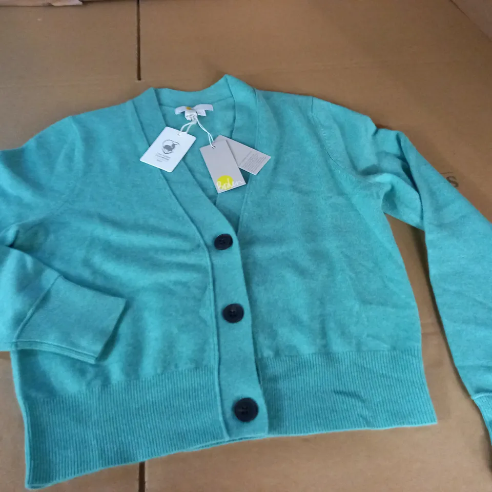 GOOD CASHMERE BODEN GREEN CARDIGAN - UK 12
